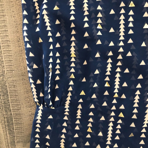 Navy blue patterned sheer top - Picture 2 of 5